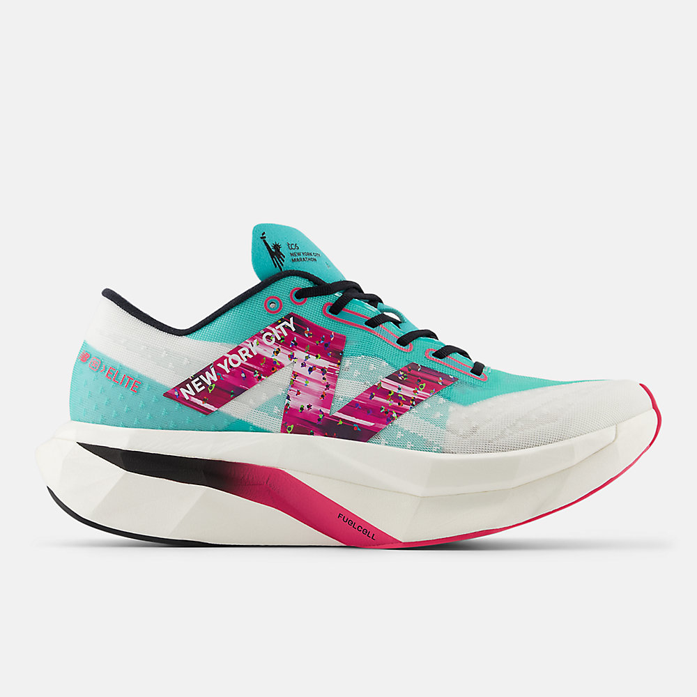 New Balance TCS NYC Marathon® FuelCell SuperComp Elite v4 Shoes Cyber Jade with White and Hi-pink